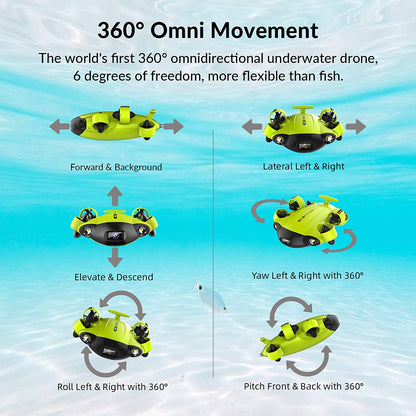 Explore the Depths with V6S Underwater Drone - AI Vision, 4K Camera, 6-Hour Dive Time, and VR Control!