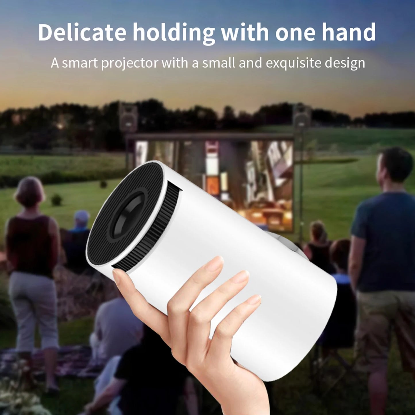 Mini Projector with Android 11, Portable Projector 4K 1080P Full HD Support, Smart Projector Wifi6 BT5.0 Auto Horizontal Correction, 180°Rotatable Outdoor Projector for Phone/Tv Stick/Laptop