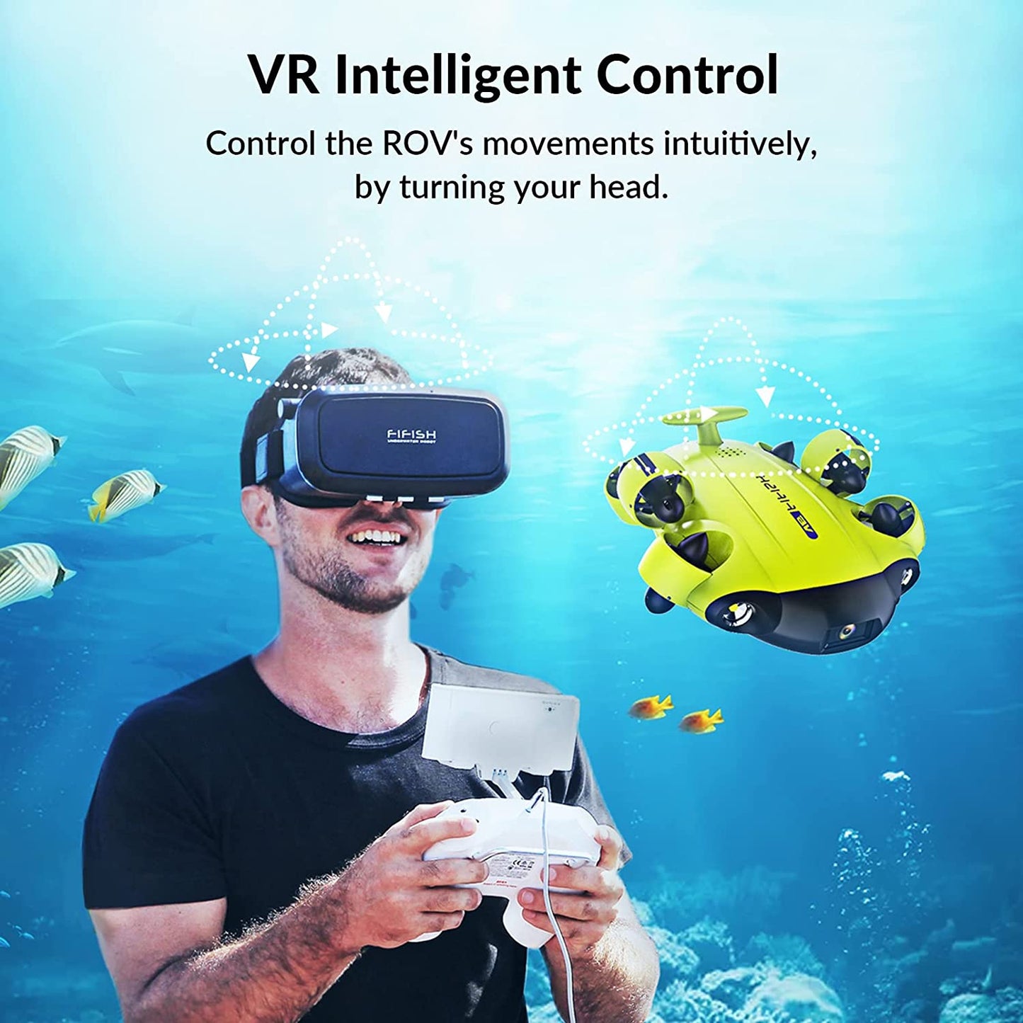 Explore the Depths with V6S Underwater Drone - AI Vision, 4K Camera, 6-Hour Dive Time, and VR Control!