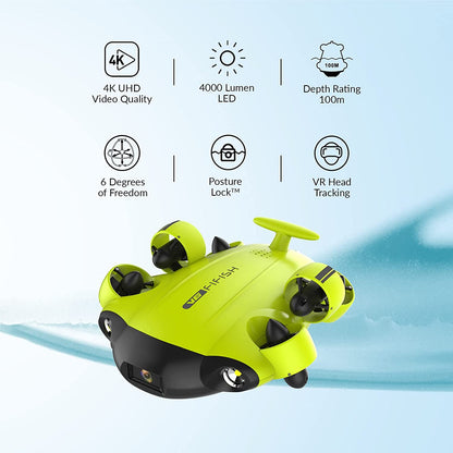 Explore the Depths with V6S Underwater Drone - AI Vision, 4K Camera, 6-Hour Dive Time, and VR Control!