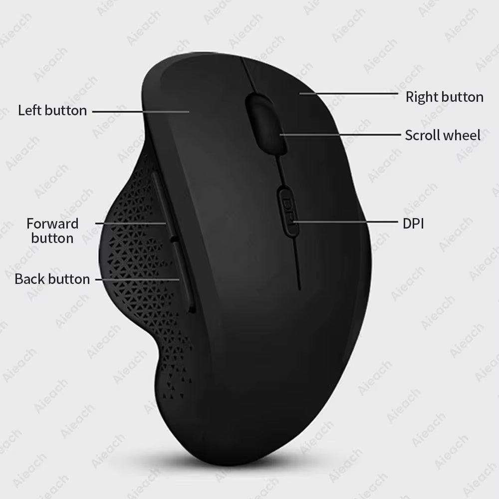 Rechargeable Dual Mode Bluetooth Wireless Mouse – Ergonomic, Silent, 1600 DPI for Laptop, iPad, Mac & Chromebook