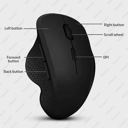 Rechargeable Dual Mode Bluetooth Wireless Mouse – Ergonomic, Silent, 1600 DPI for Laptop, iPad, Mac & Chromebook